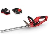 Grizzly Tools Akku Heckenschere (Lithium Ionen, 20 V, 52 cm Schnittlänge, 15 mm Zahnabstand, Messerbremse, Rundum-Softgriff, inkl. 2,0 Ah Akku und Schnellladegerät)