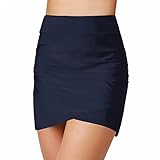 Damen Badeshorts Bauch, Damen Boardshorts 22,9 cm, Badeanzug Damen Einteiler mit Shorts, flippige Strand-Shorts, Badeanzug Paddelbrett, dunkelblau, S