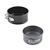 Springform Set Kuchenform 10 cm Rund KuchenformBackform mit Antihafteigenschaften Auslaufsichere Kuchenform Runde Backform aus Stahl für Käsekuchen Pizza Mousse für Geburtstag,Hochzeit,Hause, 2 Stück