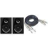 Behringer 50USB-Studio Monitor (Paar) & Adam Hall Cables K3TPC0300 Audiokabel 2 x Cinch Male auf 2 x 6,3mm Klinke Mono 3