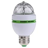 LED Partylicht, Discoleuchte, Rotierende Disco-LED-Lampe,Disco Lichteffekte, selbstdrehend, Farbwechsel, LED Birne 3 W, für alle Lampen mit E27 Fassung, Kunststoff Drehende Lamp