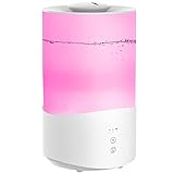 Luftbefeuchter 4L, luftbefeuchter schlafzimmer 50Std Arbeitszeit 24dB Ultraleise Humidifier bis zu 35m², 7-Farben-Licht Luftbefeuchter, Aromatherapie für Schlafzimmer, Wohnzimmer,