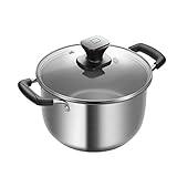 DAGUAI Suppentopf, dicker Suppentopf, 304 Edelstahl, Haushaltssuppentopf, Dampfgarer, großes Fassungsvermögen, Suppentopf, klein, binaurale Pfanne (Größe: 20 cm)
