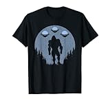 Bigfoot UFO Abduktion Sasquatch Ufos Graphic Moon And Trees T-S