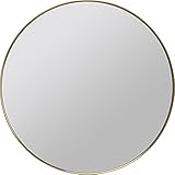 Kare Design Spiegel Curve Round, runder Wandspiegel, Bad Spiegel, Schminkspiegel, Gold (H/B/T) 80x80x5cm, 85359