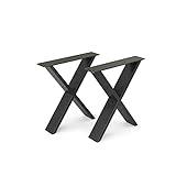 Vicco Loft Tischkufen Tischbeine DIY Tischgestell Couchtisch Esstisch Möbelfüße (X-Form - 42 cm)