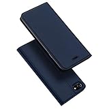DUX DUCIS Hülle für Apple iPhone 7 / iPhone 8 / iPhone SE 2020, Leder Klappbar Handyhülle Schutzhülle Tasche Case mit [Kartenfach] [Standfunktion] [Magnetisch] (Blau)