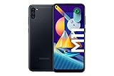 Samsung Galaxy M11 Android Smartphone ohne Vertrag, Triple-Kamera, 6,4 Zoll HD+ Infinity-O Display, großer 5.000 mAh Akku, 32 GB/3GB, Handy in Schwarz, deutsche Version exklusiv b