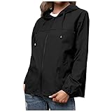 SIOPEW Damen Mantel Winterjacke Warme Mode-Einfache Einfarbige Outdoor-Sporttasche Winddichte Und Regendichte Kapuzen-Windbreaker-Taschenjacke Jacke Klassische Casual Outerw