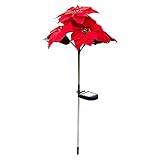 JNWEIYU Solar Gartenleuchten Deko 3 stücke Garteneinsatz Poinsettia Lichter, Solar Weihnachten Weihnachtsstern Blume Lichter für Gehsteig Rasen Yard Ornament Party Hochzeitsdek