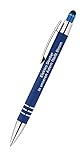 Bedruckte Soft-Touch Kugelschreiber Celena in Blau aus Metall mit Stylus & zweizeiligem Aufdruck Ihres Wunschtextes - 50 Stück