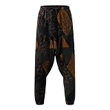 Eauptffy Männer Cargohose Fashion Eichhörnchen Aladinhose Herren Leinen Flying Up Hose Casual Size Freizeithose Langlauf Hose Stoffhose Leichte Atmungsaktiv Yog