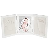 Bieco Abdruckbild Komplettset, Gipsabdruck Baby Hand und Fuß | 3D Bilderrahmen | Baby Abdruckset | Gibsabdruckset Baby Hand und Fuß | Bilder Set mit Rahmen | Gibsabdruckset Hände | Fußabdruck Baby