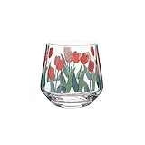 JIYANANDPPJB Bierglas Vintage Tulpe Druck Transparente Bier Whisky Milch Glasschale Home Restaurant Becher Dessert Frühstücksmilch Tasse Glas B