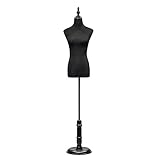 JRZTC Weibliche Schaufensterpuppe Torso Body Dress Form mit rundem Holzsockel für Kleidung, Schmuck, verstellbar, 2 Größ