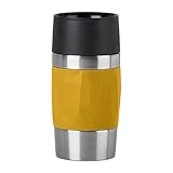 Emsa N21610 Travel Mug Compact Thermo-/Isolierbecher aus Edelstahl | 0,3 Liter | 3h heiß | 6h kalt | BPA-Frei | 100% dicht | auslaufsicher | spülmaschinengeeignet | 360°-Trinköffnung | Gelb