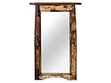 Woodkings® Holz Spiegel Fenster Design 45x68 recyceltes Altholz mit Ablage Vintage rustikal Möbel Badezimmerspiegel Flurspieg