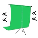 T Form Hintergrund Ständer fur Fotostudio Hintergrundsystem 5x7 ft Backdrop Stand Verstellbarer Backdrop Stativständer mit 4 Stück Federzwingen fur Hintergrund für Fotog