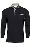 Xact Herren-Poloshirt, langärmelig, mit Knopfleiste Gr. 56, navy