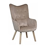 ESTEXO Fernsehsessel TV Sessel Lounge Relaxsessel Polstersessel Lesesessel Stoff Kissen Beige/Grau S