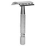 Klassischer Rasierer, Tragbare Klassische Doppelkanten-Sicherheitsrasur aus Edelstahl für Männer, Rasierset für Männer, Kabelloser Nass- und Trockenrasierer Zubehö
