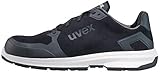 Uvex 1 Sport S3 ESD Sicherheitsschuhe für Herren - Bequeme & Atmungsaktive Arbeitsschuhe für Männer - Leichte & Ergonomische Halbschuhe Velours ,Schwarz,42 EU