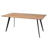 MÖBEL IDEAL Esstisch Tisch Esszimmertisch Lalon 180x90 cm, Modernes Industrie-Design, Massivholz Holz Eiche massiv, Gestell M