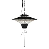 HARTI Terrassenheizer Für Den Außenbereich, An Der Decke Montierter Elektrischer Hängeschirm, Zugschnur, 2 Gänge, Verstellbare Sonnenschirmheizung Mit Quarzröhrenlampe Für Den G