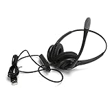 WAQU USB-Headset – mit Mikrofon-Rauschunterdrückung und Mikrofon-Stummschaltung für Unternehmen Skype Softphone Call Center O