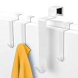 MDCASA Türhaken weiß für die Rückseite - 4 Stück - Kleiderhaken über Tür - Handtuchhalter - Türgarderobe - Badezimmerhak