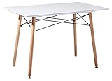 DORAFAIR Rechteckig Esstisch Weiß Küchentisch Modern Büro Konferenztisch Kaffeetisch,Skandinavisch Esszimmertisch mit Holzrahmen,110 * 70 * 73