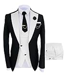 Hellgrau, Business-Party, formelle Herrenanzüge, Burgunderrot, Weste, Hose, 3-teilig, maßgeschneiderter Bräutigam, Hochzeit, Smoking für Männer (Farbe: Dunkelgrau, Größe: M (EU 48))