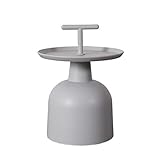LANLANLife Tragbarer Couchtisch-Wohnzimmer-moderner minimalistischer Mini kreativer multifunktionaler runder Bett-Tisch (Color : Gray)