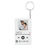 Personalisierter Acryl Spotify Schlüsselanhänger mit Spotify Code Music Board,Individuelles Fotoalbum Musik Schlüsselanhänger Musik-Code-Plakette aus Acryl Geschenk für Damen H