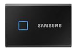 Samsung T7 Touch Portable SSD 500 GB – bis zu 1050 MB/s – USB 3.2 Externe Solid State Drive, Schwarz (MU-PC500K/WW)