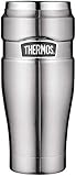 THERMOS Thermobecher Stainless King, Kaffeebecher to go Edelstahl mattiert 470ml, Isolierbecher spülmaschinenfest, dicht, 4002.205.047, Coffee to Go 7 Stunden heiß, 18 Stunden kalt, BPA-F