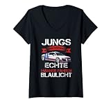 Damen Polizist Polizistin Blaulicht Offizier Polizei Geschenk T-Shirt mit V