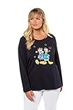 Ulla Popken Damen Mickey und Donald, Classic T-Shirt, Dunkelblau, 46/48 EU