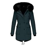 HHOP Weste mit Kapuze Damen warme Winterjacke Damen Damenjacke Winterjacke übergangsmantel Damen hemdjacke Damen gefüttert Winterjacke Damen braun Winterjacke Korsett top Damen Weste lang