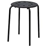 Ikea 101.356.59 Marius Hocker in schwarz stapelbar (45cm)