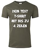 T-Shirt Bedrucken mit dem Amazon Tshirt Designer. T-Shirt selber gestalten. T-Shirt Druck. T-Shirt mit Wunschtext. T Shirts sind Ökotex-100 Zertifiziert. - Oliv M