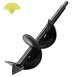 KNMY Garten Schnecken Spiralbohrer, Erdlochbohrer, Erdbohrer für bohrmaschine, Förderschnecke, Erdbohrer hand, Spiralbohrer Garten, Garten Erdbohrer, Bodenkultivator Bohrer 8*30cm, Pflanzenetikett*10