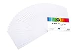 perfect ideaz 50 Blatt weißer DIN-A4 Foto-Karton, Bastel-Papier weiss, Bogen voll durchgefärbt, 300 g/m², Ton-Zeichen-Pappe zum Basteln in white, weißes Blätter-Set, DIY-B