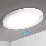 LED Deckenleuchte mit Bewegungsmelder, Oeegoo 18W 1550LM LED Deckenlampe Ultraslim 2cm LED Lampe Sensorleuchte für Badzimmer Balkon Küche Keller Flur, Warmweiß 3000K/Neutralweiß 4000K/Kaltweiß 6500