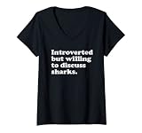 Damen Lustige Hai-Haie, Herren, Damen oder Kinder T-Shirt mit V