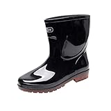 ZhuiKun Regenstiefel für Herren, Halbschaft Gummistiefel, Wellington Boot, Gartenschuhe - Schwarz, CN 40 / EU 39