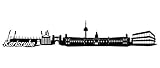 Samunshi® Karlsruhe Skyline Wandtattoo Sticker Aufkleber Wandaufkleber City Gedruckt Karlsruhe 120x22cm schw