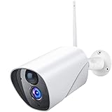 Überwachungskamera, WLAN, für den Außenbereich, kabellos, IP65 FHD für Sicherheit zu Hause, IP-Kamera WiFi 1080P mit PIR-Bewegungserkennung, bidirektionales Audio, SD/Cloud, kompatibel mit iOS/