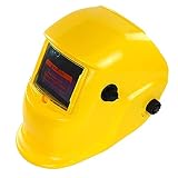 CNDZC Schweißhelme Solar-Schweißhelm mit automatischer Verdunkelung Automatischer Schweißlichtbogen-Schweißschild für Schweißerlötarbeiten,Gelbe Schweißmaske,Ex