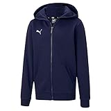 PUMA Unisex Kinder, teamGOAL 23 Casuals Hooded Jacket Jr Kapuzenjacke, Peacoat, 128